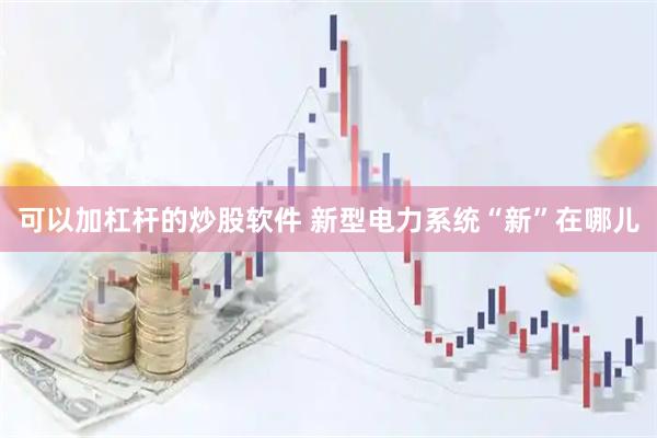 可以加杠杆的炒股软件 新型电力系统“新”在哪儿